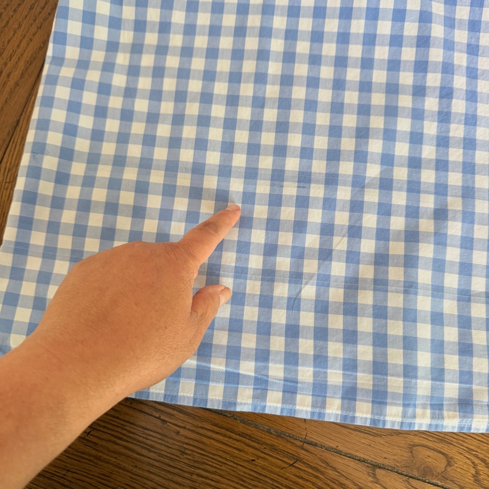 Vineyard Vines Women Size 0 Shift Dress Blue White Gingham Cotton Popover Preppy - Picture 12 of 14